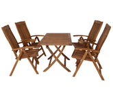 TPFGarden Gartenset Klappgarnitur MENORCA 5-Teilig aus Akazienholz